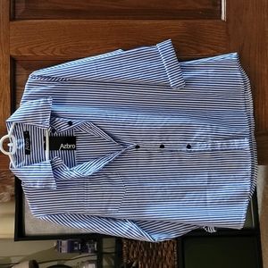 Blue & White striped button down.